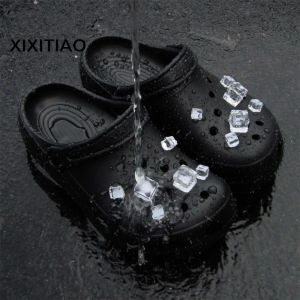 Xixitiao Dép đệm bảo vệ ngón chân Chunky với thiết kế sáng tạo cao cấp tự làm mô phỏng đá viên Nam và ngoài trời nữ mùa hè Đôi Guốc dạo biển