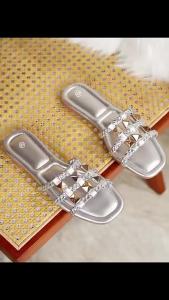 [Free Shipping] Bohemian New 2026 Summer Rivet Slip-On Slippers for Women Open-Toe Flat Beach Hollow Out Slide Sandals
