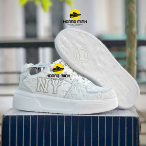 Giày trắng MLB Chunky Liner Denim NY nam nữ full box