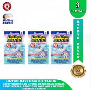 Bye Bye Fever BAYI isi 3 Sachet - Plaster Kompres Penurun Demam Pada Bayi