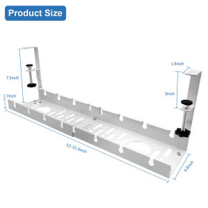 Home Office Desk Wire Organizer Under Table Storage Rack Cable Rack Shelf Table Bottom Socket Holder Cable Tray Retractable Cord Organizer for Desk