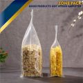 [50pcs] 12 x 22 cm Standing Pouch Flat Bottom Bening I Kemasan Kopi Snack Transparan I Kemasan Ziplock Clear. 