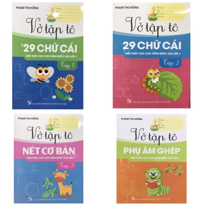 Sách - Combo vở tập tô: Kiến thức cho con vững bước vào lớp 1 ( 4 cuốn ...