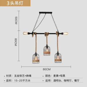 SXH Industrial-style vintage rope chandelier for internet cafes vintage bars restaurants creative birdcage bar counter shop window and store decorative lighting