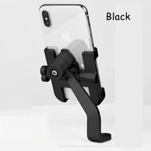 Pinph Motorcycle mobile phone holder Multifunctional aluminum alloy mobile phone holder Motor bike navigation mobile phone holder Aluminum alloy takeaway rider charger Electric car shockproof shockproof bracket cellphone holder for motorcycle Black/Gold
