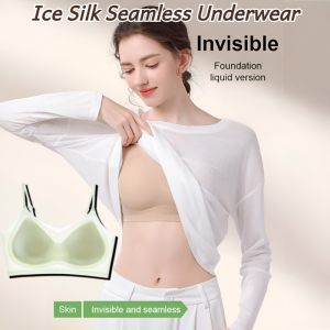 Invisible Foundation Liquid Bra Ice Silk Seamless Wireless Push Up Quick-Drying Antibacterial Adjustable Underwear