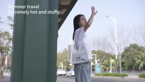 2025 New Handheld Semiconductor Pocket Fan 3-Gears Wind Speed 2000mAh Capacity Colorful Lighting Portable Transparent Fan