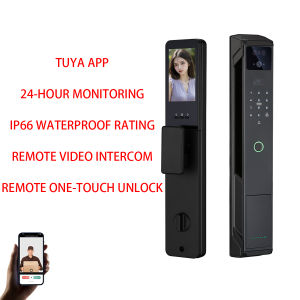 3D Face unlock Wifi Tuya Smart door Lock electronic Fully automatic door lock system with HD Camera Monitor Cat eye Biometric Fingerprint Lock with Doorbell APP Password IC Card Key smart lock Main door lock for Home Hotel office