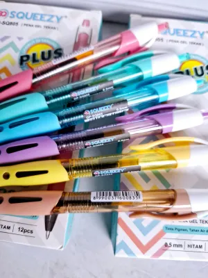 (1 Pack) Gel Pen Cetek Squeezy GP SQ-805 Retractable ISI 6-12 PCS
