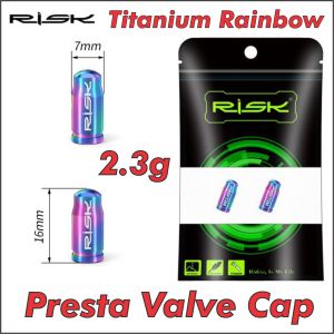 RISK Bicycle Titanium Presta Valve Cap Ultralight Rainbow MTB RB Tyre Cap Tube Valve Basikal Cap