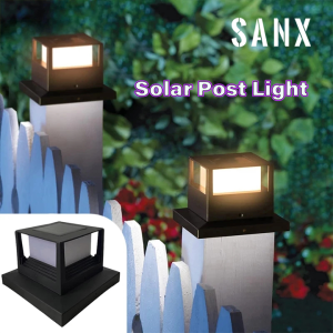 SANX Solar Post Light Outdoor 3 Colors Led Lampu Solar Pillar Light Fence Column Lamp Waterproof Garden Lights for House Gate Pillar
