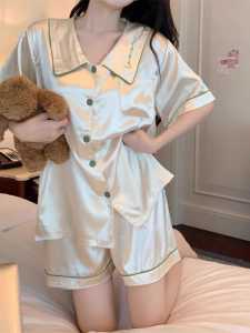 Baju Tidur Wanita Set Piyama Celana Pendek Lengan Pendek Model Kemeja Import / Piyama Gaya Korea Polos IIR N21