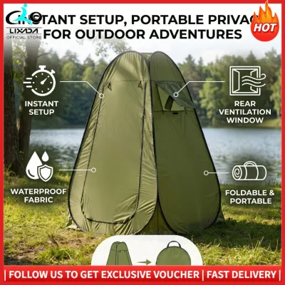 LIXADA Pop Up Shower Tent for Camping Foldable Portable Instant Changing Tent with Carry Bag Privacy Dressing Room Bathroom Toilet for Beach Outdoor