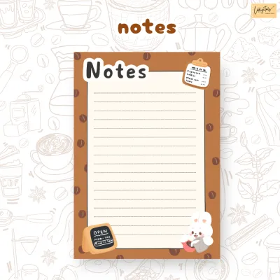 Bunny Cafes Notepad for Daily and Weekly Planner Pastel Colored Notepad | Daily Notepad | Available in A5 or A6 | Daily Planner Notepad