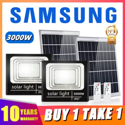 Samsung Solar Light 3000W BUY 1 TAKE 1 Outdoor LED Light Solar Flood Light Waterproof Street Lamp