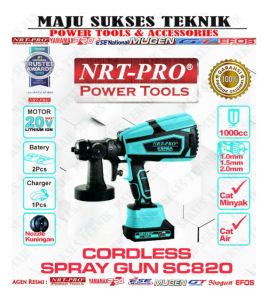NRT-PRO SC820DC Spray Gun Cordless 20V Alat Semprot Cat Baterai Batre SprayGun SC 820 DC SC820 820DC