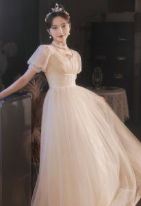 Glary Star Fairy Bride Wedding Engagement Evening Dress & Annual Meeting Banquet Host Dress