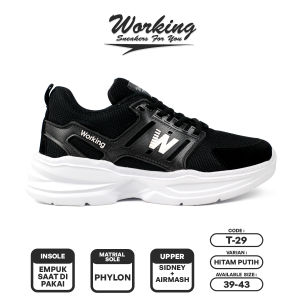 Sepatu Sneakers Running Working T-29 / Sepatu Olahraga Sport Lari Senam Jogging Kasual Kerja