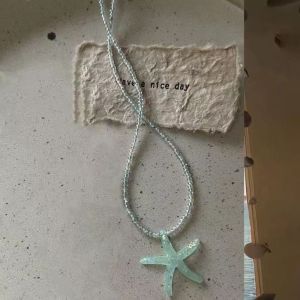 STAR FRUIT Vòng cổ đính cườm sao biển mùa hè dây chuyền dây đeo ôm sát cổ handmade phụ kiện thời trang ngọt ngào tươi mới phong cách hàn quốc thanh lịch