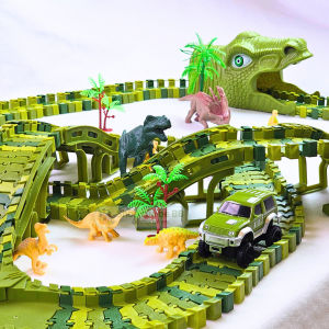 Đồ Chơi Lắp Ráp Đường Đua Ô Tô Khủng Long Bộ Lắp Ghép Đường Ray Khủng Long Cỡ Lớn Bằng Nhựa Kèm Xe Chạy Pin Shopcuabebb