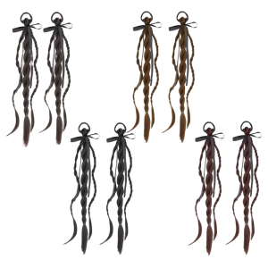 ผมถักเปียเกลียวใยสังเคราะห์2ชิ้นสำหรับจัดแต่งทรงผมอย่างรวดเร็วเชือกรัดผมวิกต่อผมชุดของใช้ประจำวันสำหรับไปเที่ยวผู้หญิง