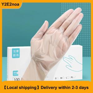 【Local shipping】 50 100pcs Latex Free Gloves TPE Disposable Gloves Transparent Non-Slip Acid Work Safety Food Grade Household Cleaning Gloves