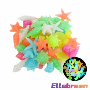 Colorful Luminous Stones Starfish Conch Shaped For Aquarium Garden Decoration 2-3cm