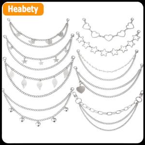 【2-3 days delivery】 Multi-layer Metal Chain strap DIY Personality Butterfly Heart Star Pendant Shoulder Bag Chain Straps