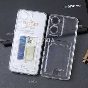 Vivo Y18 Clear Wallet Card Case Bening / Card Holder Kartu