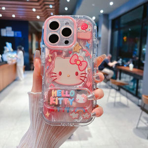 for Vivo V30 V40 V27 Pro V29 V23 X200 X100 X90 X80 Pro Y27 Y36 Y78 Phone Case Soft with Kitty Mirror Holder Beautiful