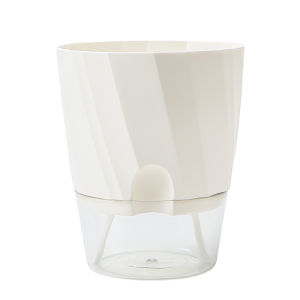 Lazy Hydroponic Flower Pot Automatic Water-Absorbing Flowerpot Transparent Double Layer Plastic Self Watering Planter Office