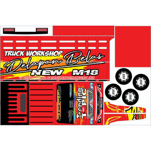 Stiker Pola Truk Miniatur Trending Topic Size Besar 2 Lembar