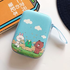 Pouch Printing Tas Penyimpanan Charger Dompet Koin Kabel Headset Travel Organizer Portable Multifungsi Waterproof Lucu Karakter Kartun Cartoon Patrick Snoopy Bear Beruang Doraemon Mickey Maruko Elmo Spongeboob Warna Pink Biru Hitam Black Blue Korean Model