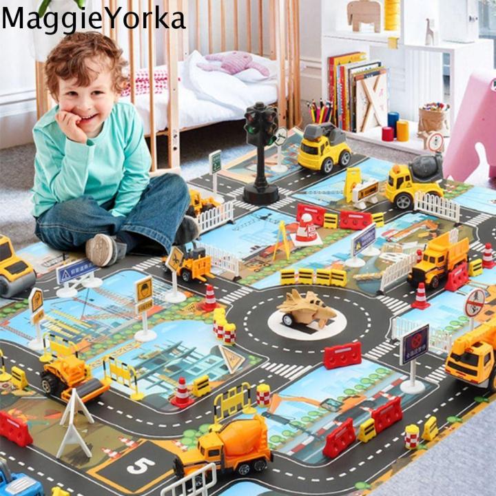 MAGGIE Cartoon City Rug Road Mat Kids Toys Traffic Car Map Baby Play ...