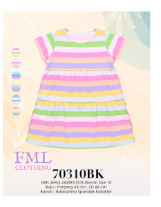 LEMONE GIRLS 70310-12BK - Dress Anak Perempuan - Bahan Babyterry Spandek ( Untuk Usia 6-10Tahun)