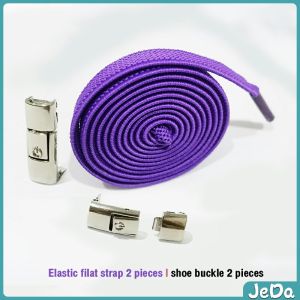 JeDa เชือกรองเท้าสายยืดได้ 8 มม. 1 คู่ แบบคลิปลีอค shoelace