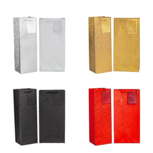 6 Pack Wine Carriers Bags Enhances Your Gift Presentation Wine Bottle Bags Paper Texture Suitable for Various Event