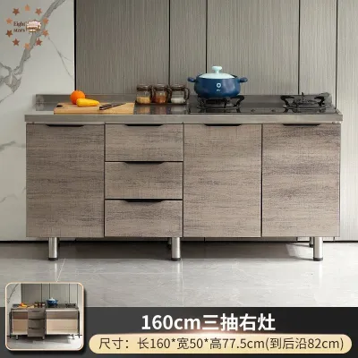 Stainless Steel Easy Assembly Kitchen Stove Sink Custom Storage Cabinet