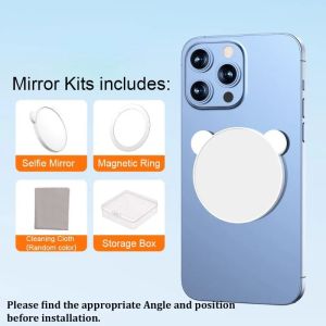 SG Stock New Universal Magnetic Selfie Mirror for Smartphones – HD Camera Mirror Kit for Vlog Live Streaming & Outdoor Photography Compatible with 99% Phone Models Transparent