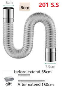 Fireproof gas water heater chimney stainless steel 60-150mm aluminum strong universal exhaust intake extension tube