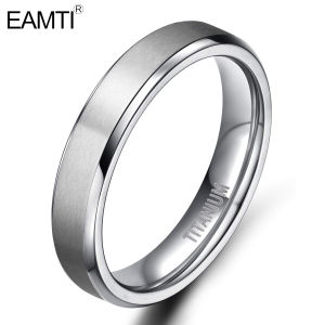 EAMTI Titanium Rings 4MM 6MM Wedding Band Matte for Men Women Comfort Fit Size 3-13.5