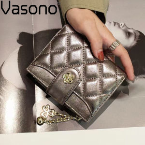 Vasono High Quality Genuine Goat Leather Women Short Wallet Card Holder