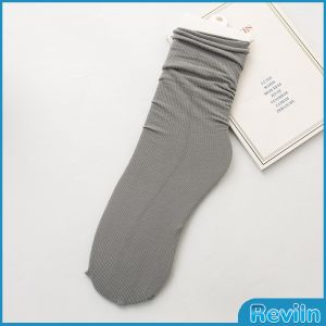 Reviln ถุงเท้าผ้าฝ้าย  ถุงเท้ากีฬาลําลอง ยืดหยุ่น สบาย ระบายอากาศ Women socks