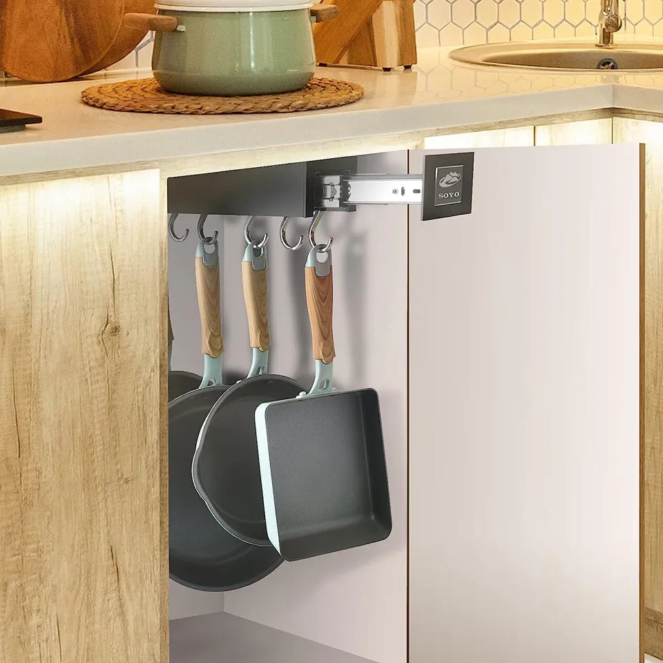 Adjustable Pot Racks Pan Utility Organizer Pull Out Kitchen - Main Image