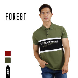 Forest Soft Pique Cotton Colour Block Short Sleeve Cut & Sew Polo T Shirt | T Shirt Lelaki - 621331