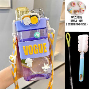 Childrens water cup female food grade heat-resistant kettle designed for elementary school students boys with straw double mouthed cup