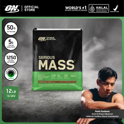 Optimum Nutrition Serious Mass 12 lbs - Weight Gainer / Suplemen / Gym / Penambah Berat Badan