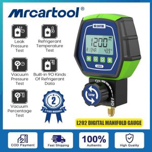 【MRCARTOOL L202】Máy đo áp suất điều hòa kỹ thuật số Kiểm tra áp suất và chân không HVAC để kiểm tra việc duy trì điều hòa không khí (R22R32R134AR410)