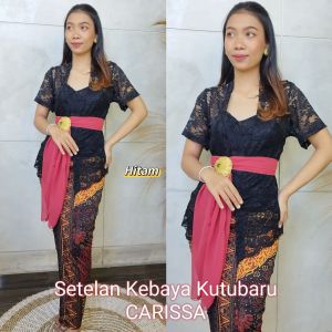 SETELAN Baju Kebaya Brokat Stretch Carissa dan Rok Moscreft Free Selendang sifon Kebaya Bali Modern