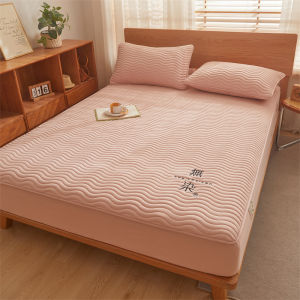 Original Cotton Soybean Quilted Mattress Protector Non-slip Fitted Bedsheet Queen/King/Double/Single size Mattress Cover
